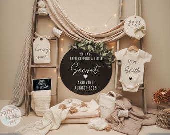 Digital Pregnancy Announcement for Social Media baby announcement digital Letter Board baby Announcement Gender Neutral reveal Facebook PA74