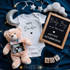 Digital Baby Boy pregnancy Announcement boy baby announcement Minimalist boy Gender Reveal Social Media Reveal reveal baby boy Little Stars
