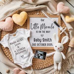 IVF baby Announcement Digital ivf pregnancy announcement Template Gender Neutral baby Social media reveal Little Miracle is on the way