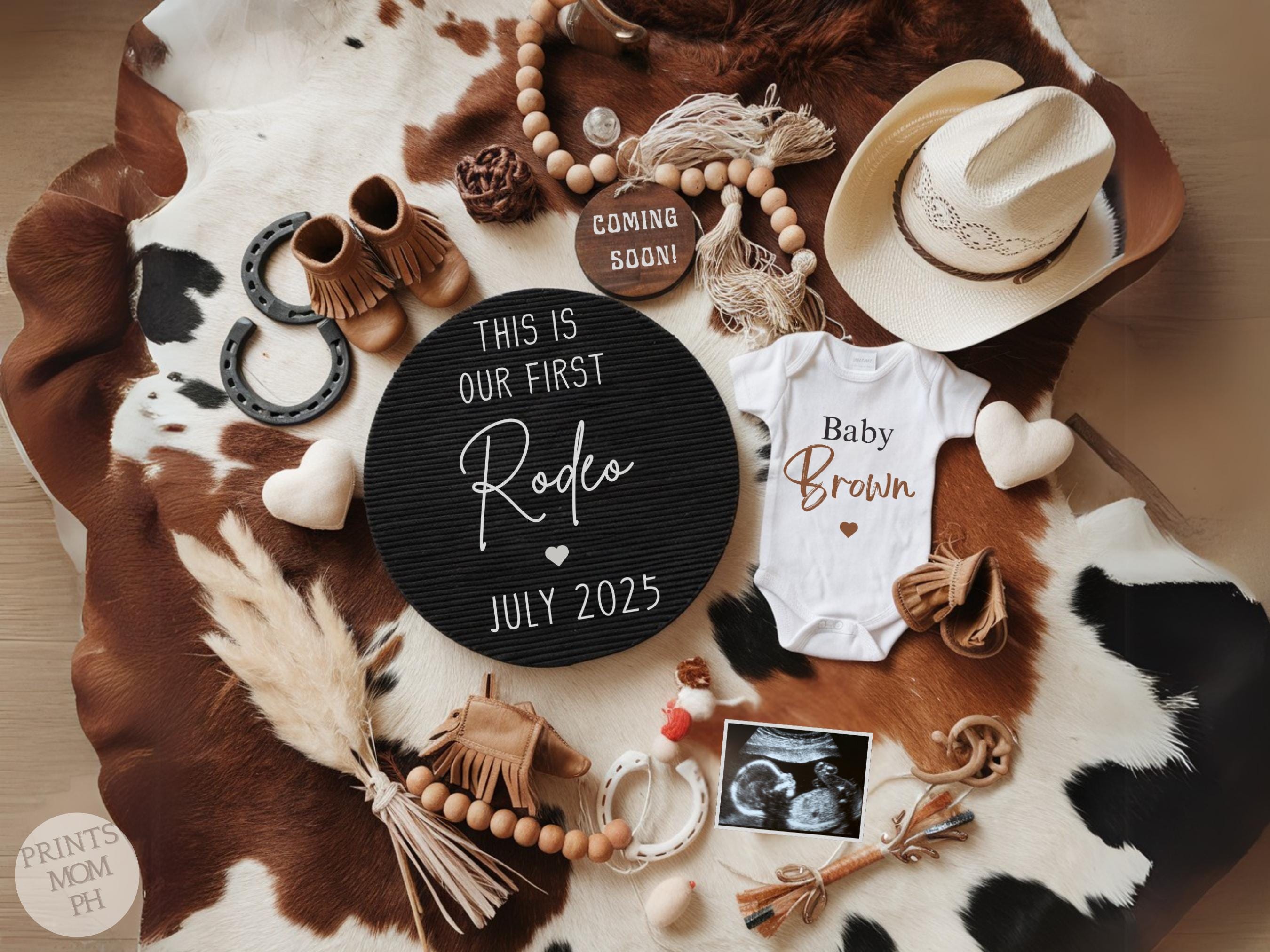 Western Pregnancy Announcement Cowboy Baby Announcement Our First Rodeo ...