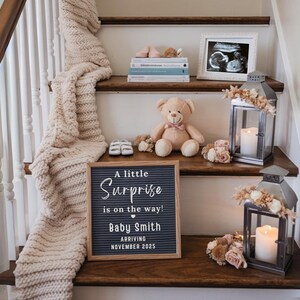 Digital Pregnancy Announcement Gender neutral Baby Announcement Baby Reveal  Social Media Reveal, Editable Template  A little Surprise baby