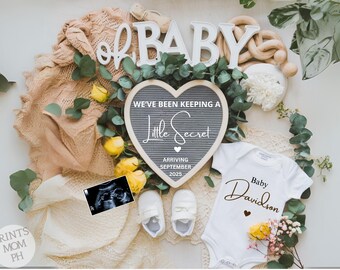 Pregnancy Announcement Template Digital Pregnancy Announcement Baby Announcement Instant Download Editable Baby Announcement Little Secret