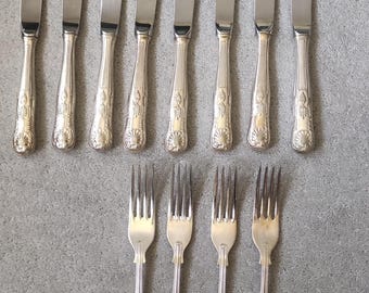 キングスパターンシルバーメッキデザートフォーク6本セット - EPNS 4 +