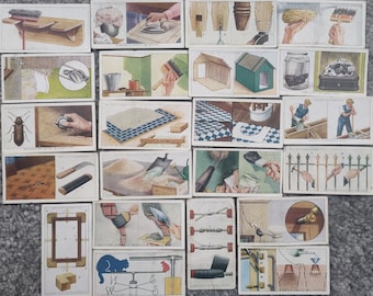 C1927 HOUSEHOLD HINTS (A Series) Complete Set of 50 Original Tobacco  Cigarette Cards - by Wills