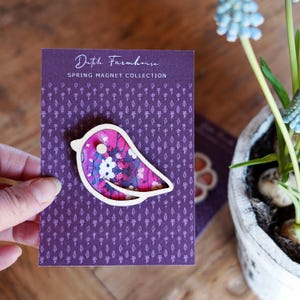 Handmade Wooden Spring Magnet - Bird - Handmade gifts