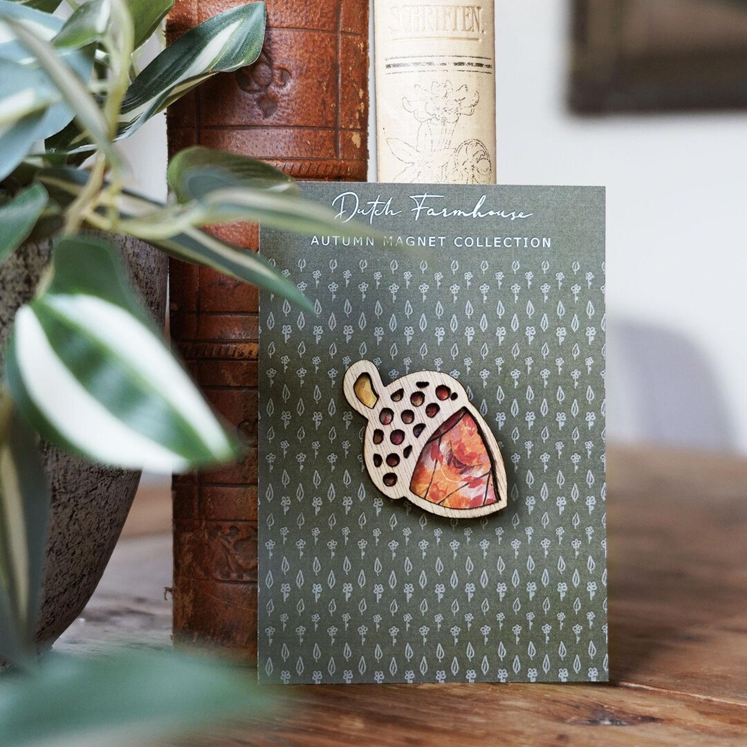 Wooden Acorn Magnet – Fall Decor, Autumn Kitchen Fridge Magnet - Etsy