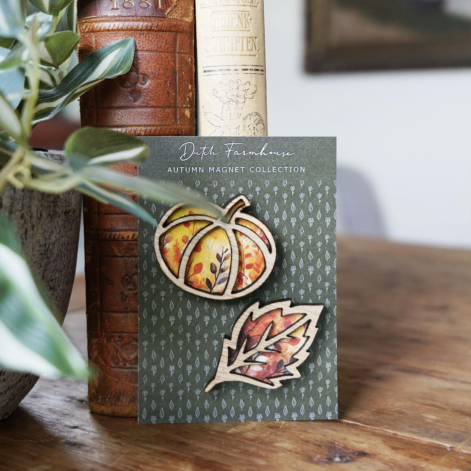 Wooden Hazel Leaf Magnet – Fall Decor, Autumn Kitchen Fridge Magnet - Etsy