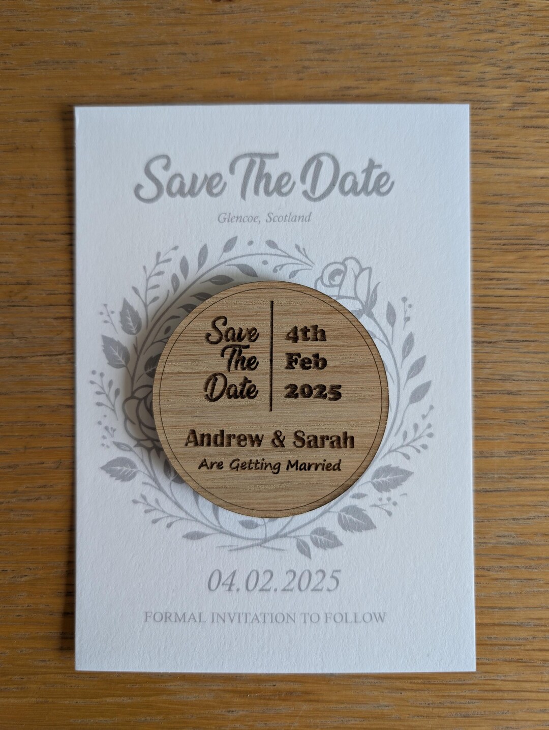 Save the Date Wooden Magnet With Envelope - Unique Rustic Wedding ...