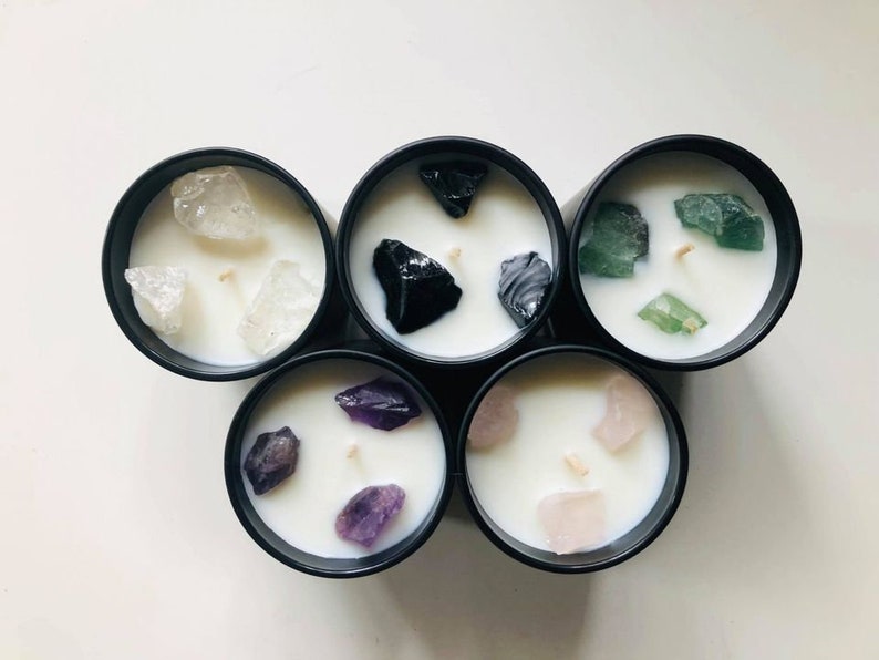 Natural Crystal Candles - Etsy