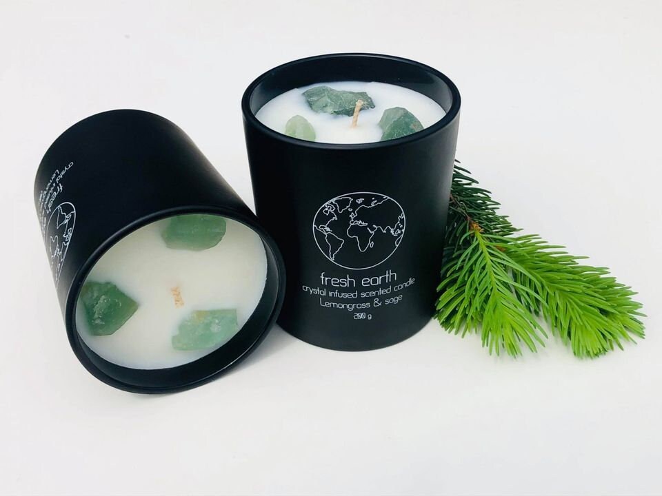 Natural Crystal Candles - Etsy