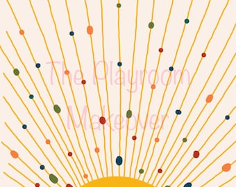 カラフルな太陽の光の壁アート