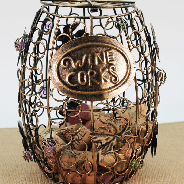 Wine Barrel Wine Cork Holder Wine Decor Holds Tons of Wine Corks. Our Wine Cork Holder Decor or Wine Holder Looks Great!