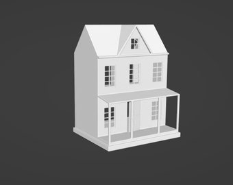 Dollhouse Miniature 1:24 Dollhouse - Instant Download STL file for 3D printing