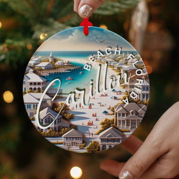 Carillon Beach Florida Aluminum Ornament Beach Christmas Tree Ornament 30A Beach Christmas Gift, Vacation Gift, Florida Ornaments