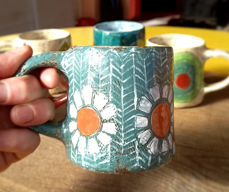 Hand Made Coffee Mug Made With a Strong Black Stoneware Clay. Hand