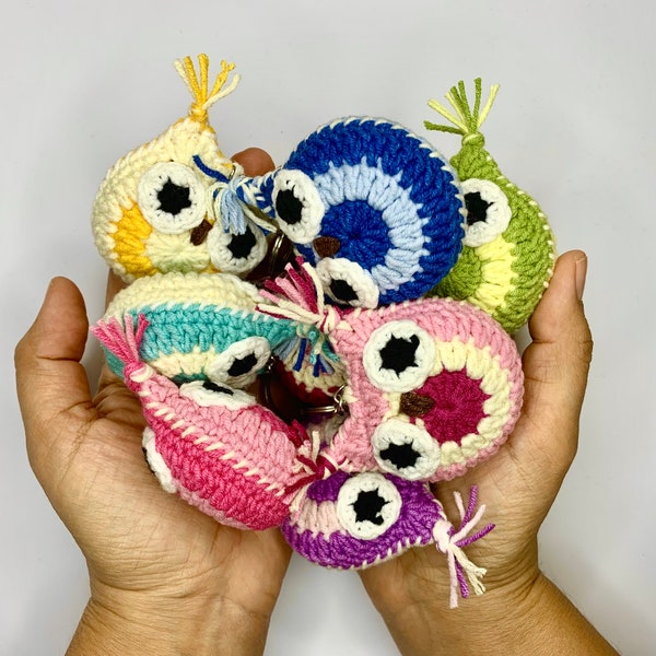 Crochet Owl Keychain Pattern, Amigurumi Keychain, Easy Amigurumi, Easy Pattern, Do It Yourself, Crochet Gift, Mini Gift, Gift for Wedding