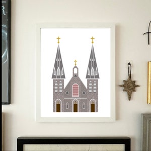 Villanova University Poster, St. Thomas of Villanova Church Print, Wildcats Blue Wall Art, Villanova Poster Print