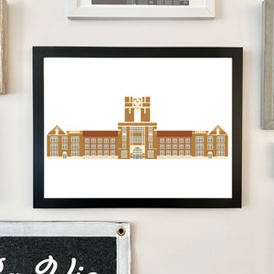 University of Tennessee Poster, Ayres Hall, Volunteers, Vols, Knoxville Tennessee, Tennessee Poster Print