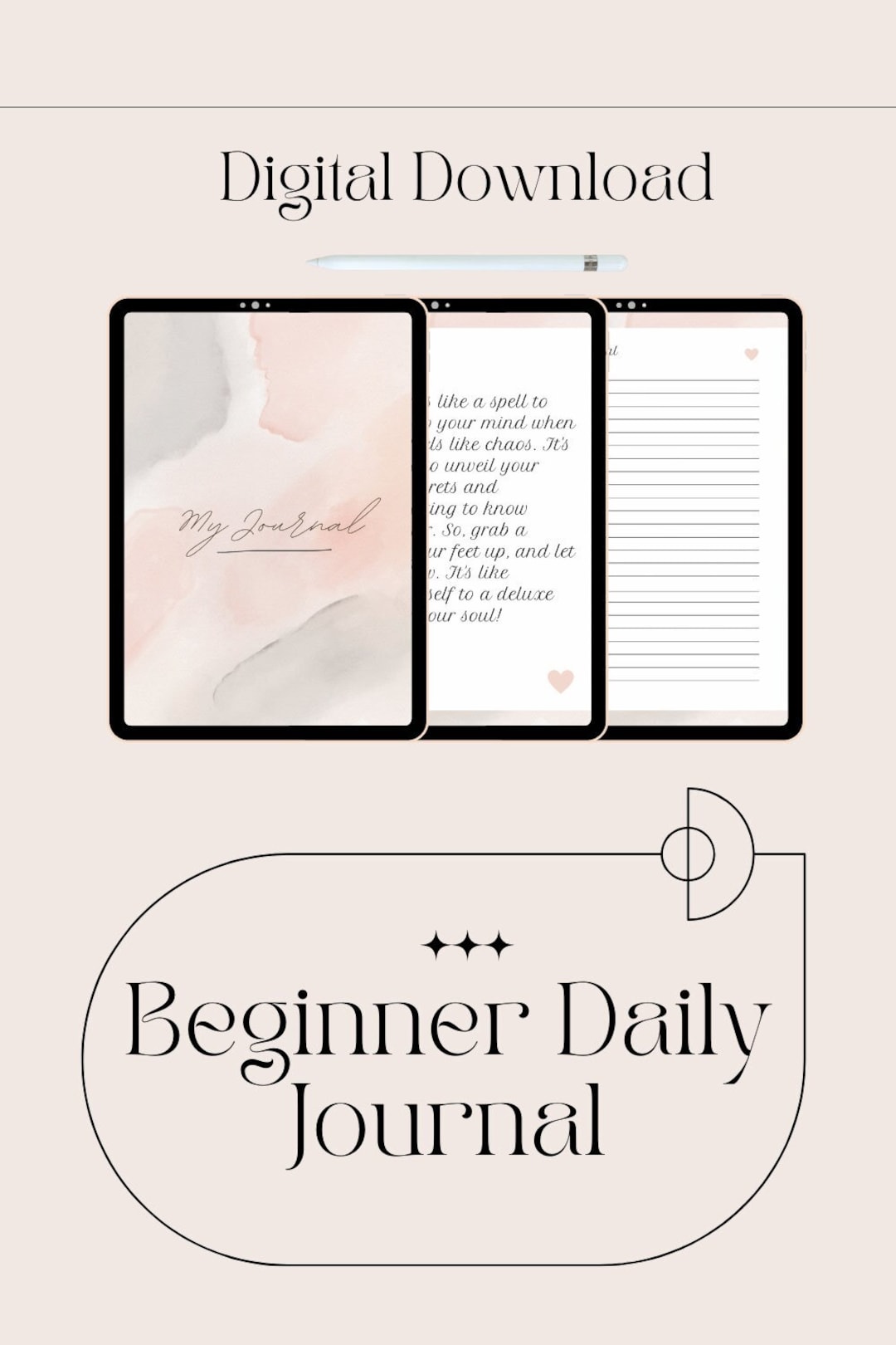 Digital Beginner Daily Journal, Goodnotes Journal, Diary Journal, 31 ...