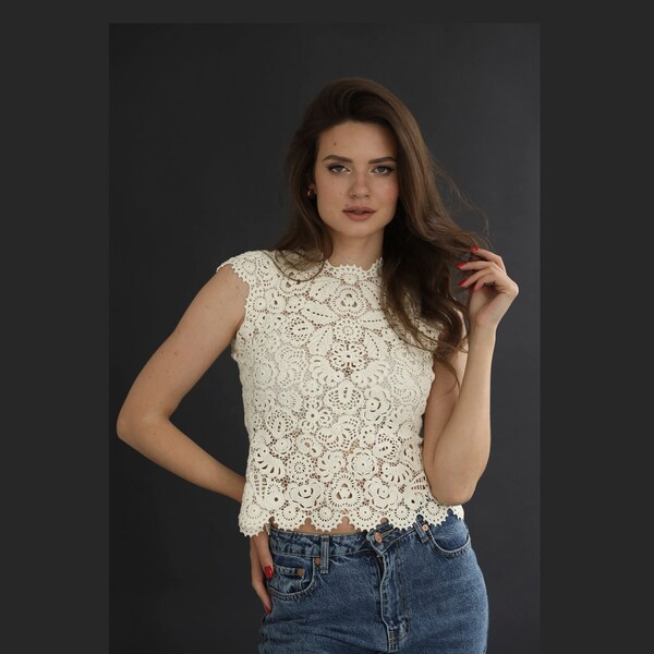 Crochet Women Top Etsy