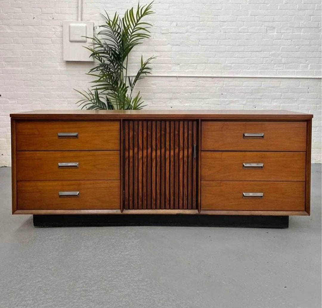 Midcentury Modern Lowboy Dresser Retro Storage Solid Wood Etsy