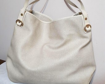 BORBONESE Tote Bag with "Occhio di Pernice" Pattern PVC