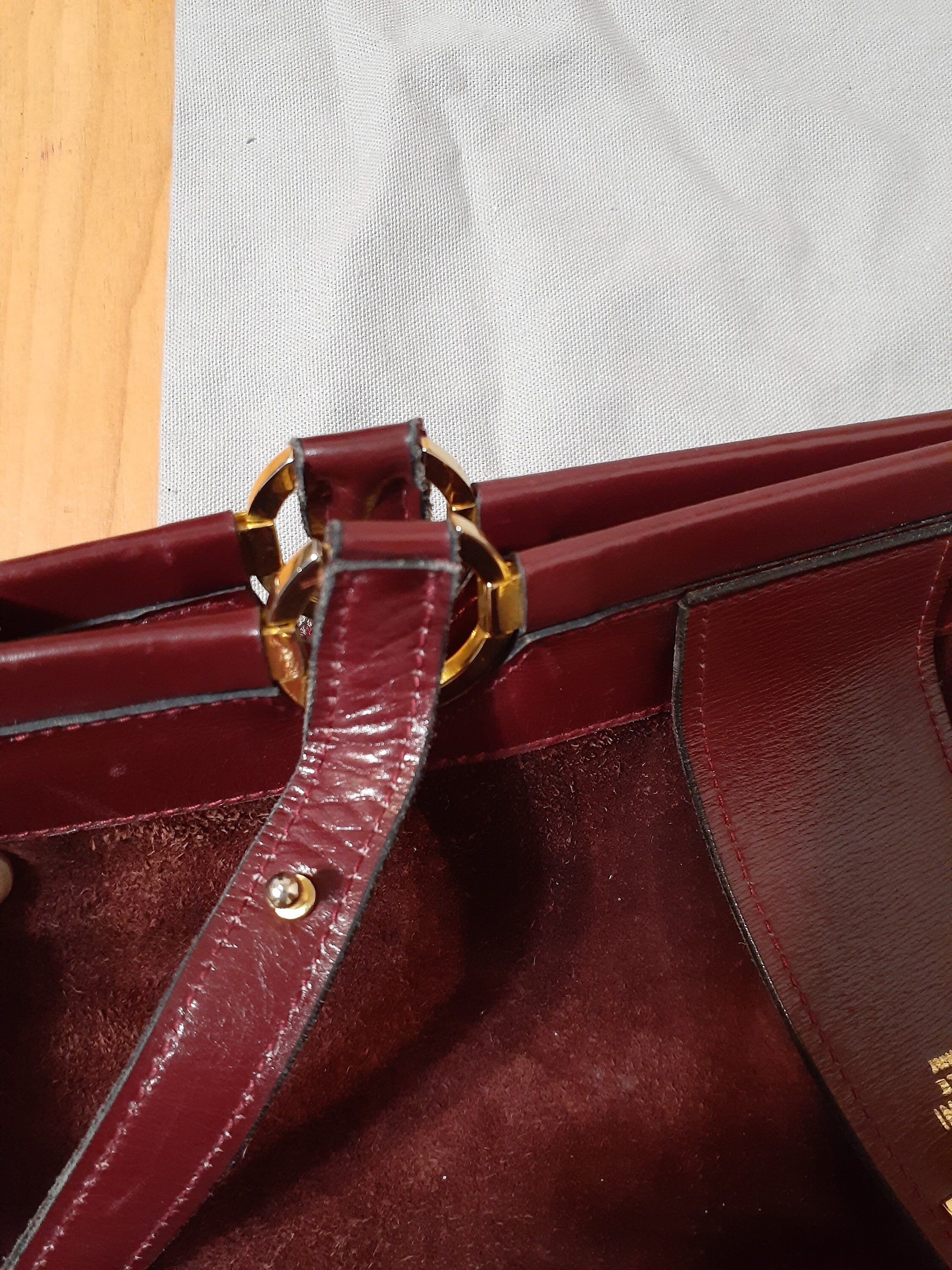 2000s Vintage Cellerini Firenze Shoulder Bag Burgundy Suede Leather ...