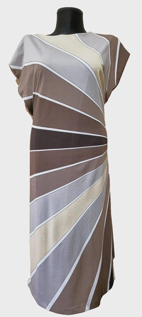 Emilio Pucci, 80s Vintage Emilio Pucci Dress Sleeveless Multicolor