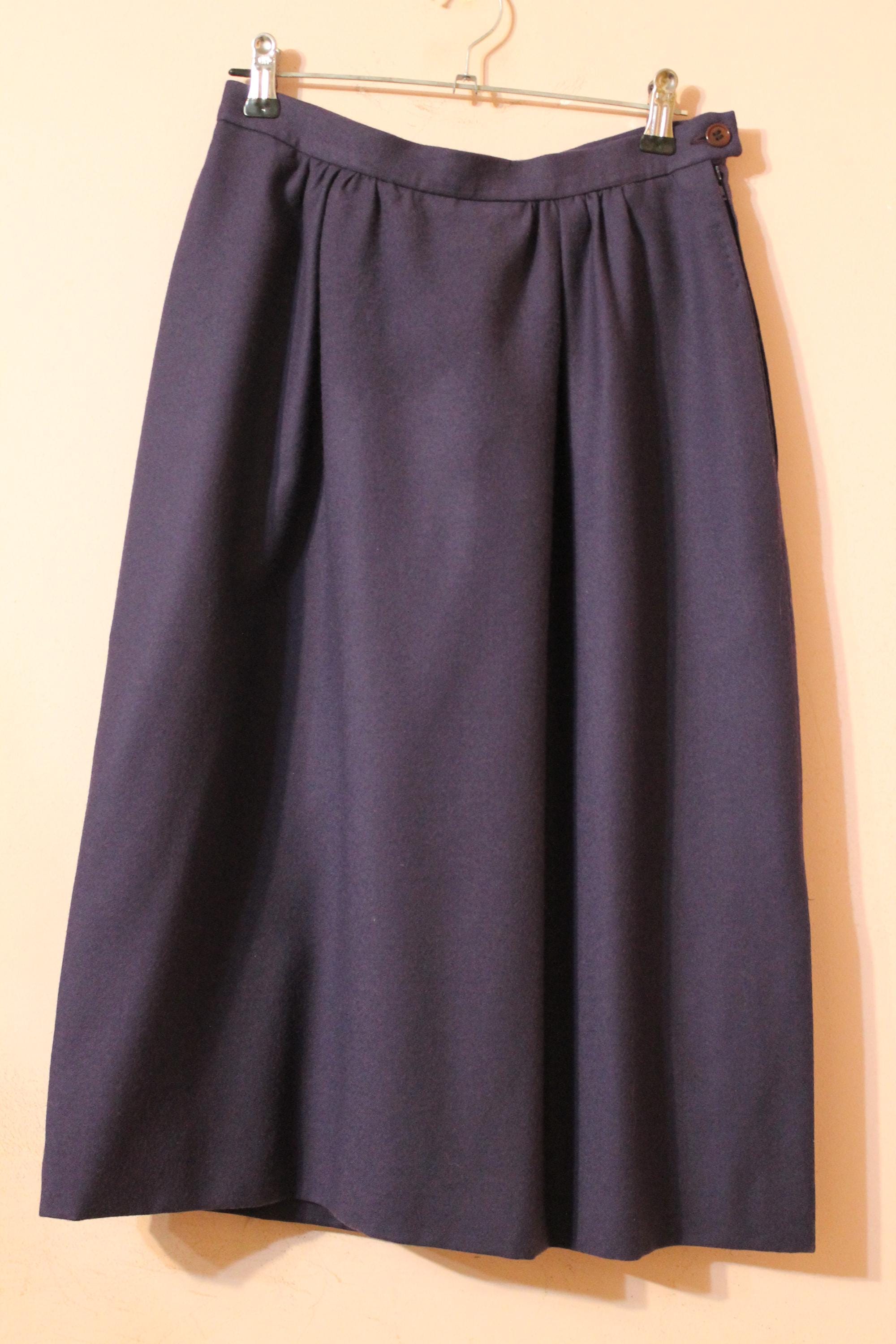 Vintage 80s Christian Dior Tricots et Coordonnes Wool Pleated Skirt
