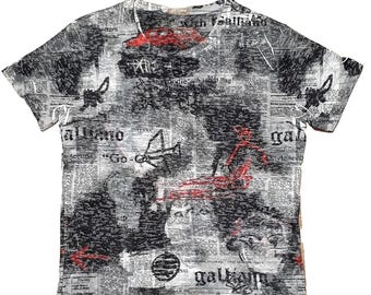 Vintage John Galliano Gazette Newsprint Top - Cotton Blend - Etsy