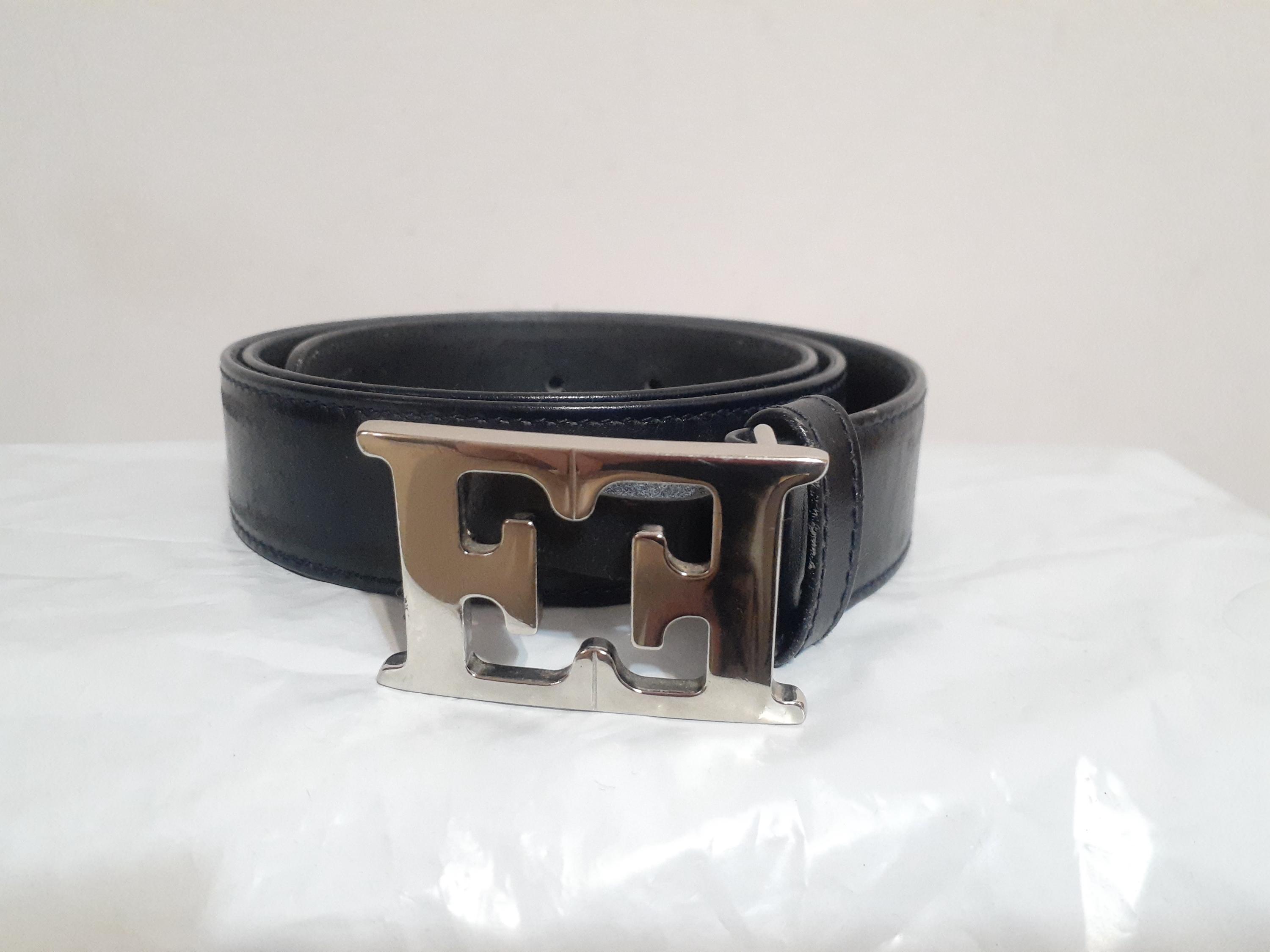 ESCADA Signature EE Silver Hardware Navy Blue Belt - Etsy