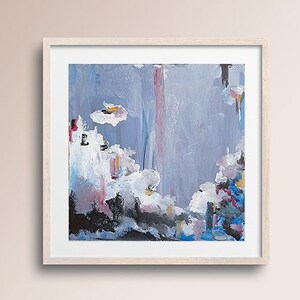 Abstraktes Acrylgemälde, Malerei auf Leinwand, Wolken, Wohndekor, einzigartige Geschenkideen, originale Kunstwerke