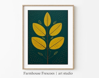 Botanical Painting | Modern Farmhouse Decor | Digital Printable Art | Country Farmhouse Wall Decor | DIGITAL DOWNLOAD | Nature Inspired Art