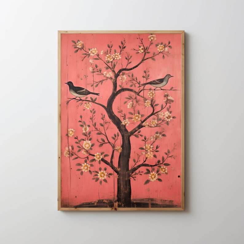 Rustic Farmhouse Bird Painting Country Cottage Art Print Farmhouse Home