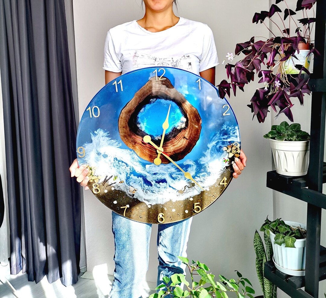 Wall Clock, Big Size, Custom Made Resin Wall Clock, Custom Made Epoxy