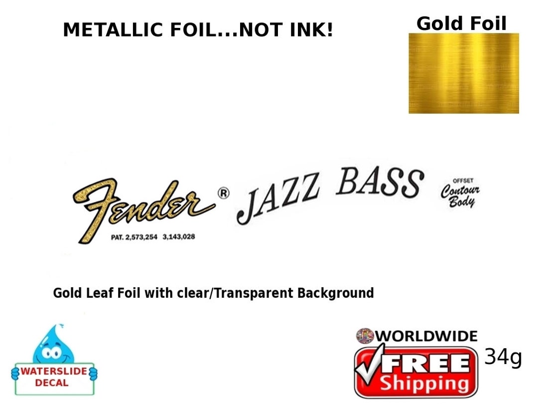 Fender Jazz Bass Guitar Decal Foil Metallic Waterslide Etsy