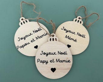 Boule de Noël en bois personnalisée