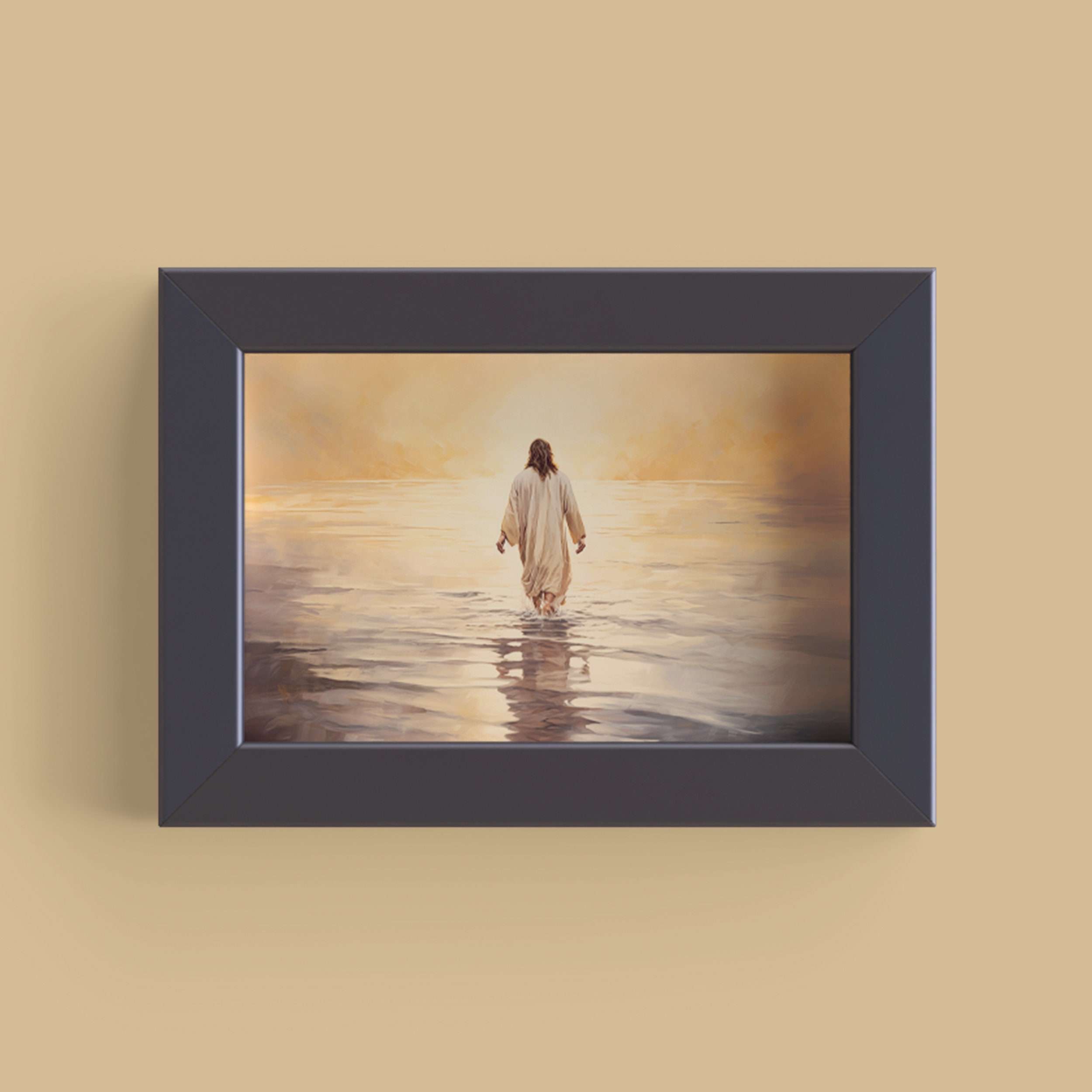 Walking on Water Jesus Portrait Digital Oils Art Piece Digital Download ...
