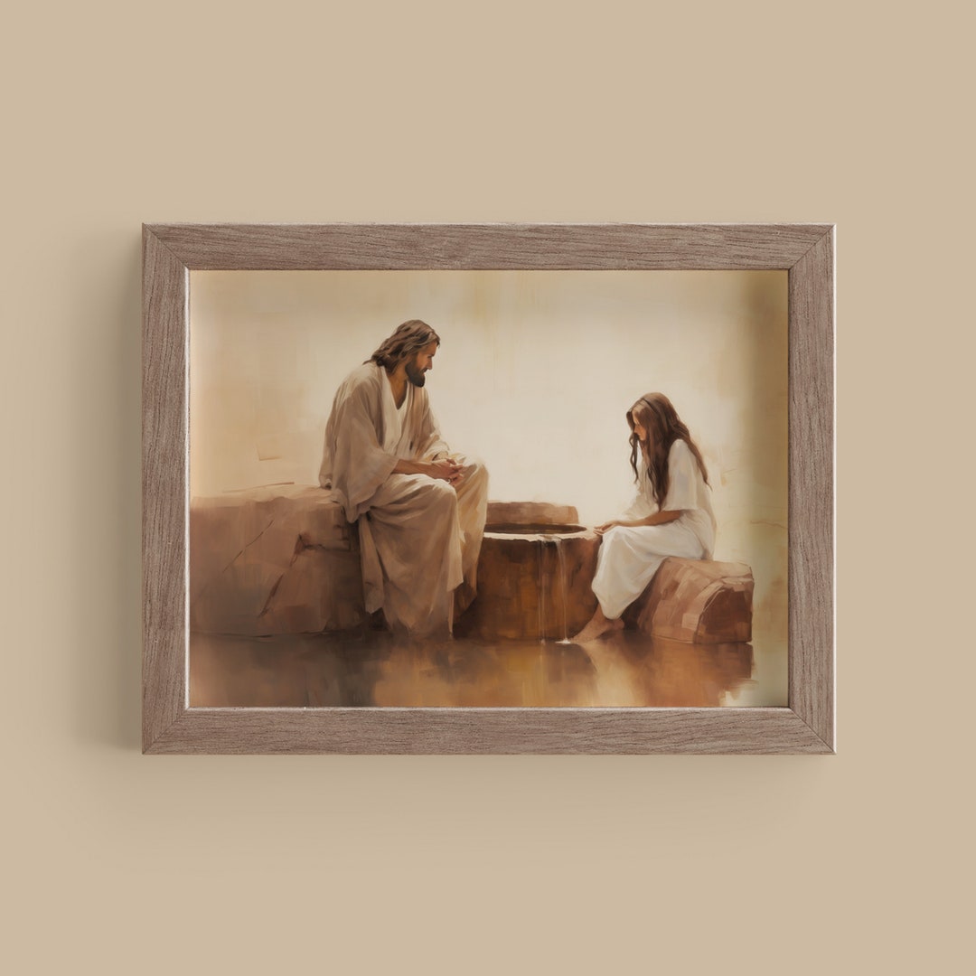 The Woman at the Well | Jesus Portrait | Digital Oils Art Piece ...