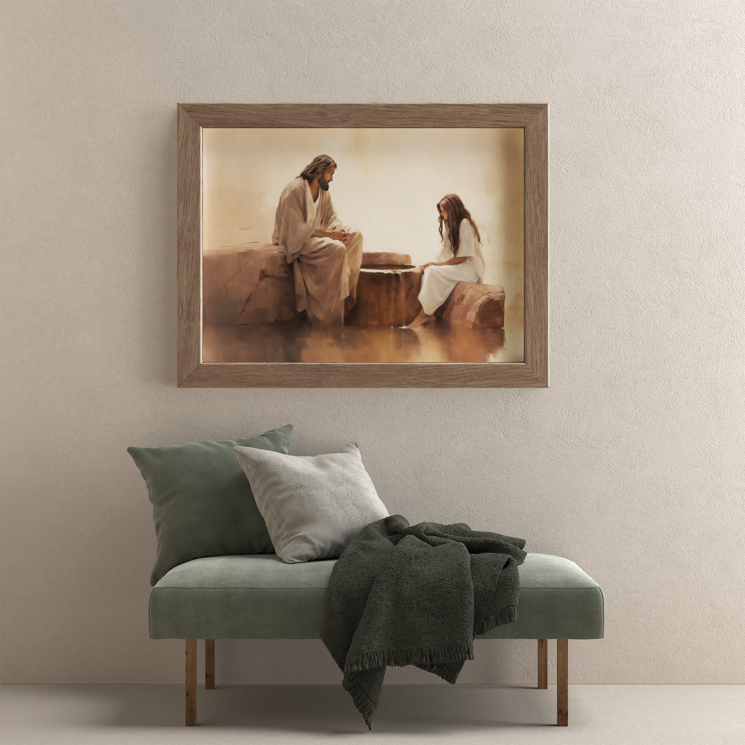 The Woman at the Well | Jesus Portrait | Digital Oils Art Piece ...
