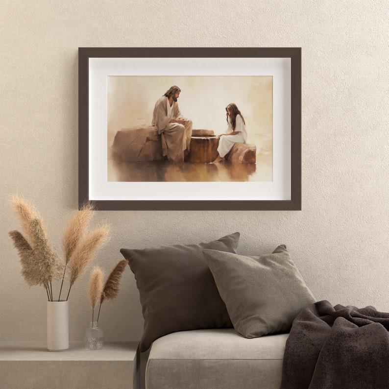 The Woman at the Well | Jesus Portrait | Digital Oils Art Piece ...