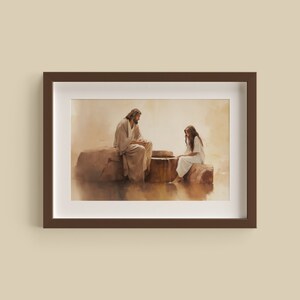 The Woman at the Well | Jesus Portrait | Digital Oils Art Piece ...