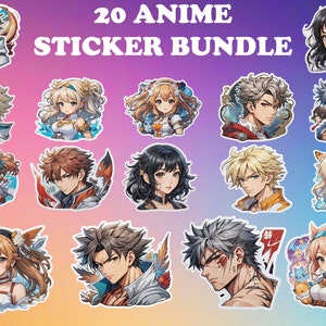 Anime Sticker PNG Pack, Anime Sticker Set, Anime PNG, Anime SVG, Anime Sticker Design, Anime Clipart Bundle, Anime svg Pack