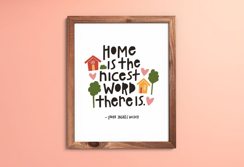 Cute Entryway Wall Art Handlettered Art Print With Laura Ingalls