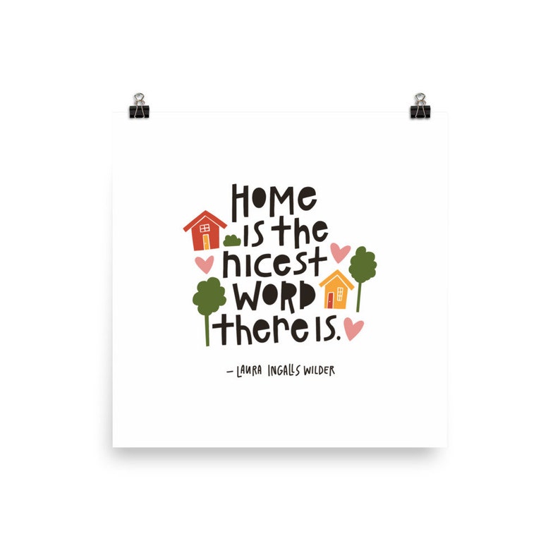 Cute Entryway Wall Art Handlettered Art Print With Laura Ingalls