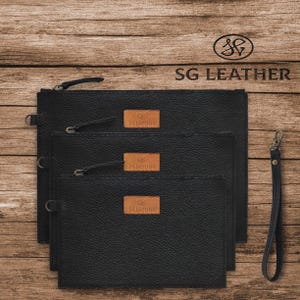 Cartera de pulsera, bolso de mano de cuero, funda para teléfono, cartera de cuero con cremallera, organizador de maquillaje y billetera para pasaporte, regalo personalizado para ella