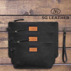 Cartera de pulsera, bolso de mano de cuero, cartera de cuero con cremallera, funda para teléfono, organizador de maquillaje y billetera para pasaporte, regalo personalizado para ella