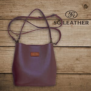 Personalisiertes Geschenk, Bucket Bag für Frau, Leder Crossbody Bag, Tote aus echtem Leder, Leder Hobo Bag, Custom Tote Bag, Geschenk für Sie