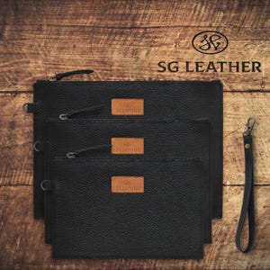 Cartera de piel, cartera de mano, cartera de piel con cremallera, funda para teléfono, organizador de maquillaje y cartera para pasaporte, regalo personalizado para ella