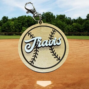 Personalisierter Baseball/Softball Schlüsselanhänger - individuelles Namensgeschenk für Spieler & Trainer